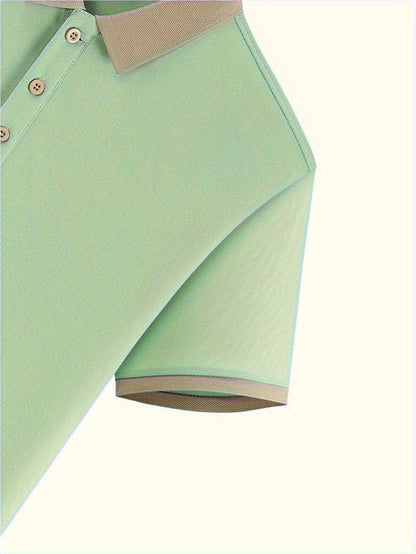 Men's Casual Shirt with OOS Print - Breathable, Stretch Fabric for Golf & Outdoor Activities, Summer Fashion