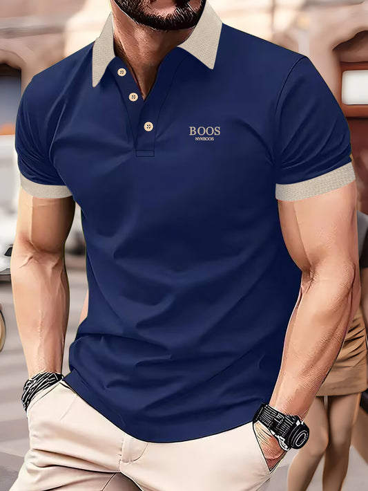 Men's Casual Shirt with OOS Print - Breathable, Stretch Fabric for Golf & Outdoor Activities, Summer Fashion