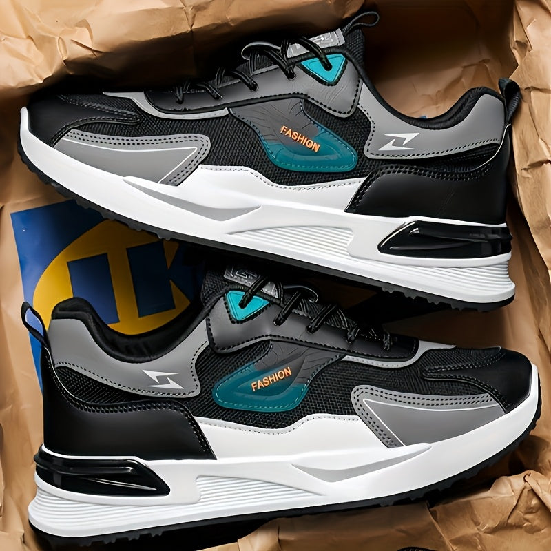 1pc Men'S Cross-Training Shoes | Large Size Casual sneakers for Running and Outdoor Activities, Fashionable, Lightweight, All-Season, Fabric Upper and Sole, PVC Sole, Lace Closure - Warrenxilu - ayq