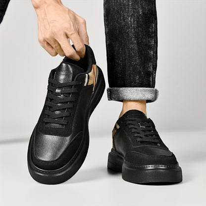 Men's Fashionable Street Sneakers - Comfortable & Non-Slip for City Exploration & Outdoor Activities - Robust Lace-Up Skate Shoes Suitable for Casual Attire