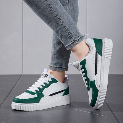 Women's White Sneakers with Color Accents, Soft Insole, Breathable