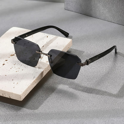 Rimless Vintage UV400 Copper Frame Fashion Glasses for Men & Women