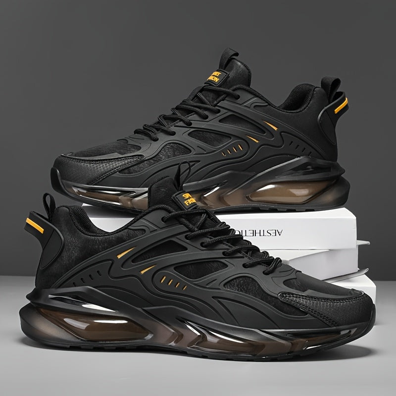 Men's Casual Athletic Sneakers - Breathable, Non-Slip Rubber Sole, Lace-Up Shoes for All Seasons, Chunky Sneakers, Movement Style, Leisure Style, Four Seasons