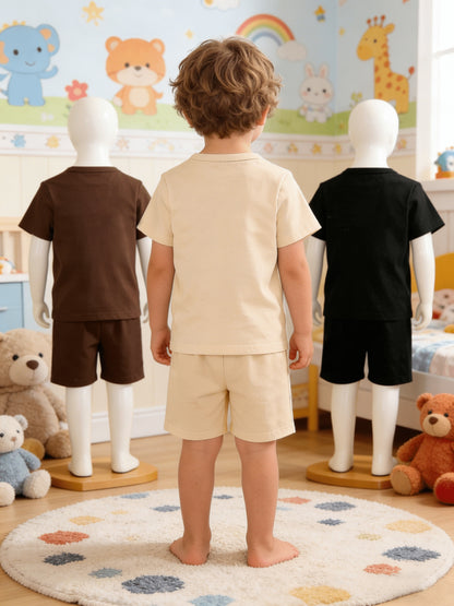 Baby Boys' Gradient Palm Leaf T-Shirt & Shorts Set for Summer