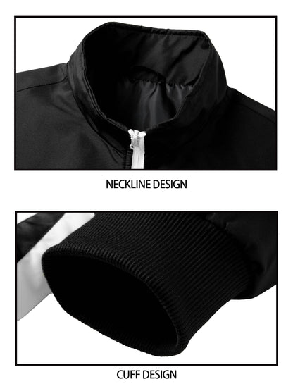 Men's Spring/Fall Stand Collar Zipper Tracksuit Set