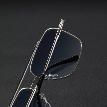 Men's Vintage Rimless Metal Double-Beam Casual Glasses