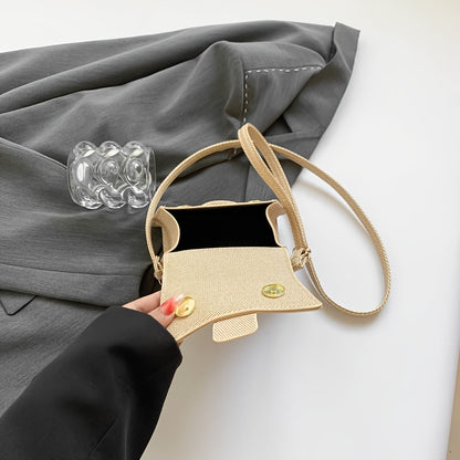 Միագույն PU մինի նորաձև բազմակողմանի նիշի ձեռքի պայուսակ, ոճային և հեշտ, նորաձև՝ երթևեկության և զբոսանքների համար, կանացի ուսագոտիով պայուսակ