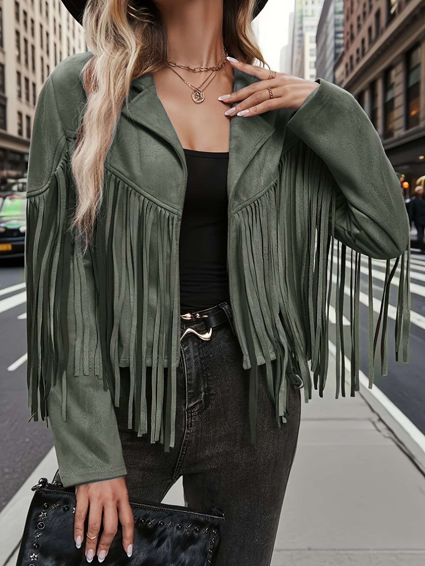 Plus Size, Women's Plus Size Elegant Long Jacket Coat - Soft Formal Lapel collar, All-Season Chic Outerwear for Office, Party, Everyday - Plus Friendly Elegant Jacket for Women, Party Attire, Suedelike Texture, Fuzzy Textured