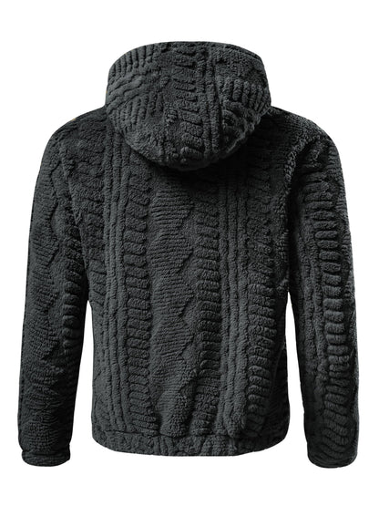 [Elson OBM] Solid Color Fashion Hooded Jacket, Long Sleeve Zip-Up Outerwear, Windproof and Warm, Comfortable for Autumn and Winter, Ideal as a Gift