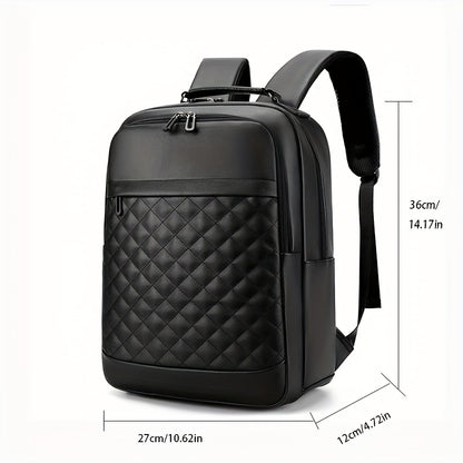 Classic -patterned business backpack, suitable for both men and women. Crafted with high-quality materials, featuring a simple yet elegant design with refined zipper details and spacious compartmentalized storage to showcase
