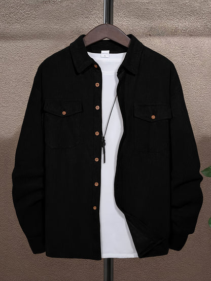 Men'S Long-Sleeve Business Casual Shirt in Lightweight Fabric for Spring And Summer, Featuring a Wrinkle-Resistant And Easy-Care Design.
