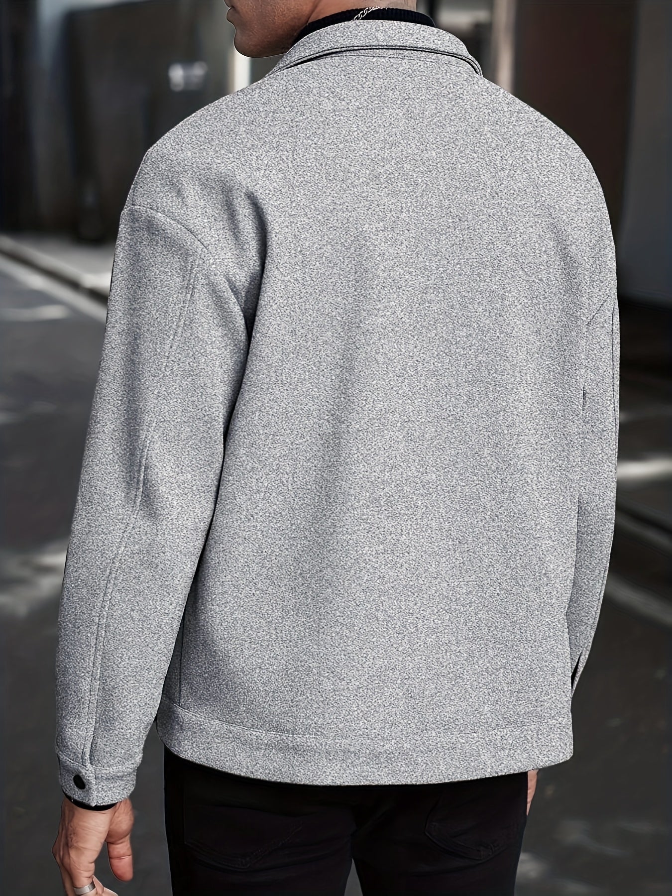 Men's European-Style Casual Jacket - Collar Button Coat, Beige/Brown/Burgundy/Tan, Machine-Washable Blazer for Spring/Fall, Tailored Fit (No) - Versatile Outerwear for Casual & Formal Events