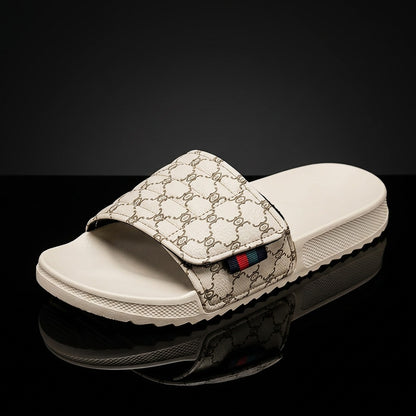 Men's Vintage Floral Slip-On Slippers with Thick EVA Sole