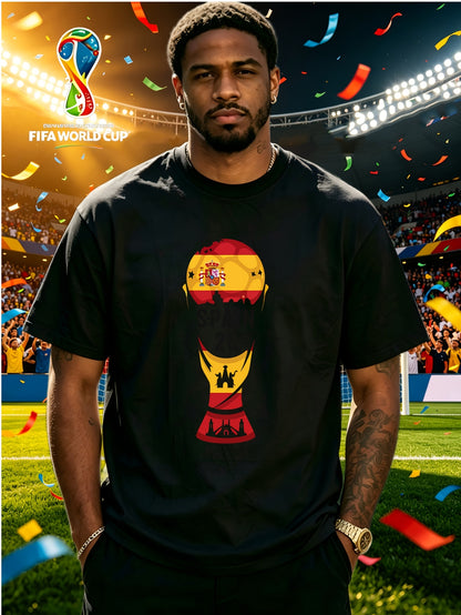 2026 USA Canada Mexico Football Themed Cotton T-Shirt