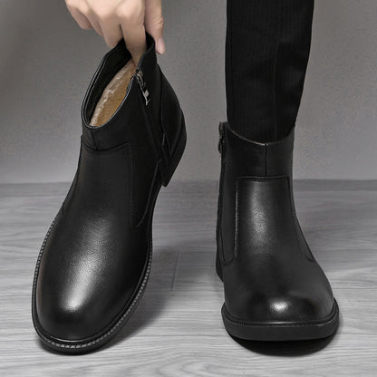 Versatile Casual Business Shoes with PU Upper and Zipper Closure