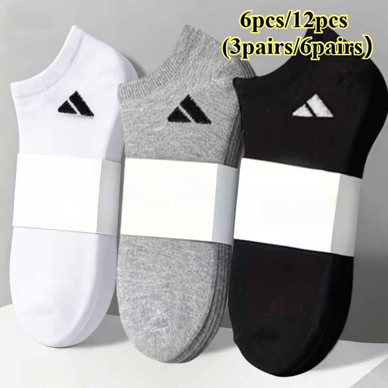 Unisex Invisible Sports Socks 3 or 6 Pairs Moisture-Wicking