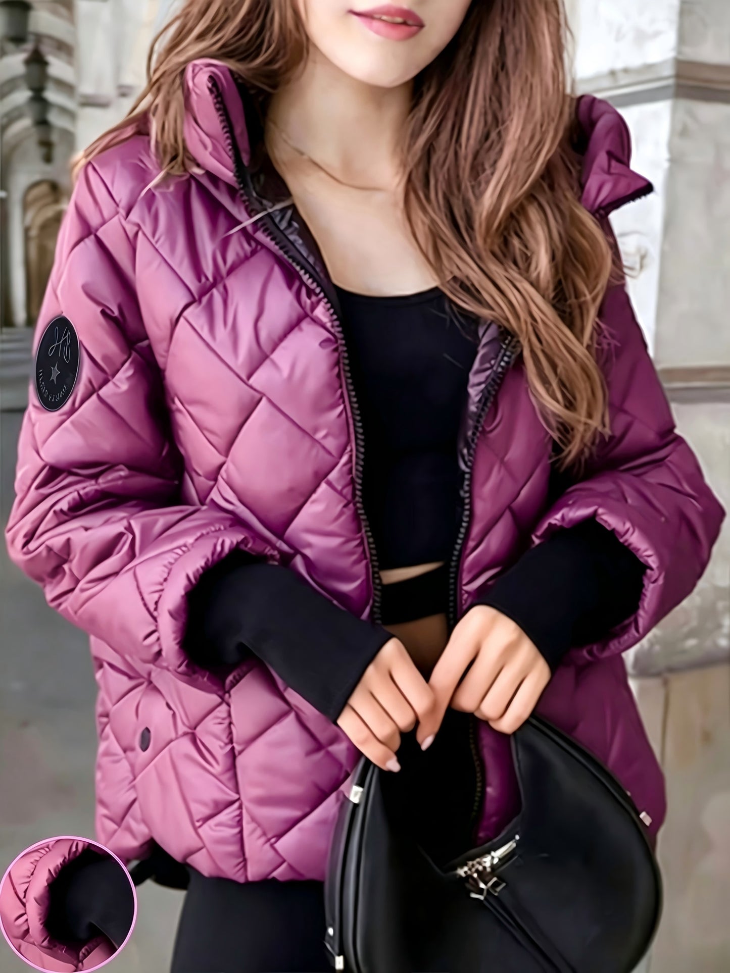 Women's Loose Hooded Jacket, Soft Warm Casual Outerwear