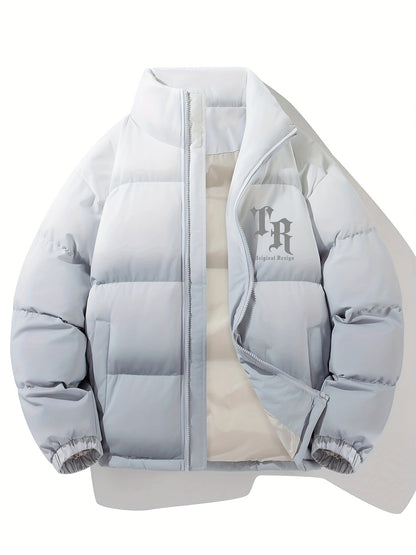 Տղամարդու գունային բլոկներով կարված բաճկոն - հարմարավետ բրդյա ծածկույթով ձմեռային բաճկոն՝ կանգնած օձիքով, կայծակաճարմանդով և բազմաթիվ գրպաններով՝ ամենօրյա հագուստի համար, ձմեռային բաճկոն, հաստ