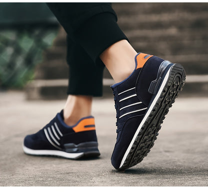Men's Trendy Solid Old School Style Sneakers, Comfy Non Slip Casual Lace Up Shoes For Men's Outdoor Activities