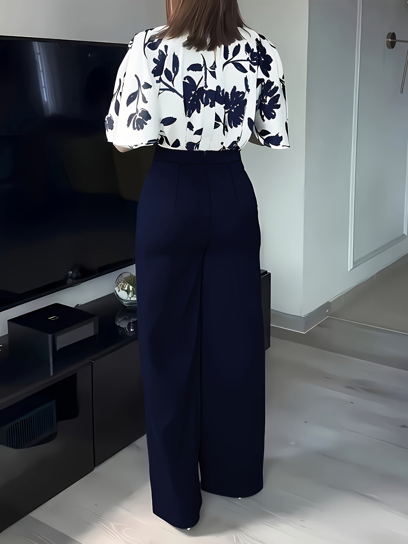 Women's Elegant Floral Print Casual Shirt Set for Spring/Summer