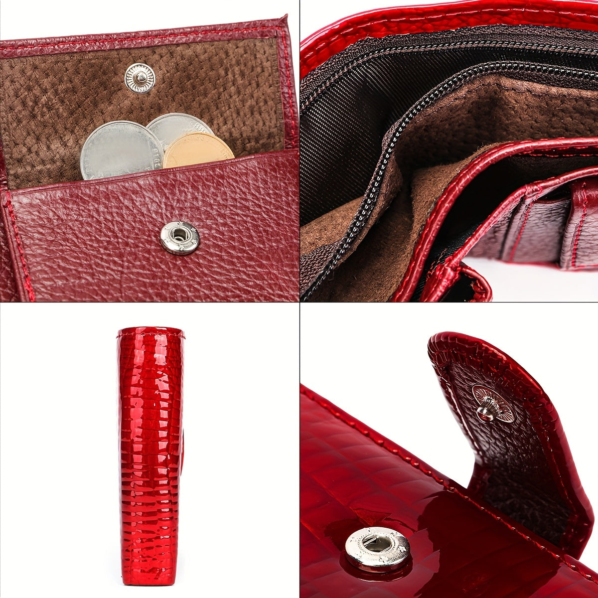 NIUCUNZH Full-Feature Genuine Leather Wallet Compatible for Men & Women - Top-Grain Cowhide with Magnetic Closure, Multi-Card, Photo & Coin Pocket, Passport Holder - Elegant Crocodile-Embossed Design, Valentine's/Mother's/Tha - ayq