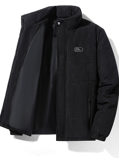 Men'S Heavyweight Winter Jacket - Thermal Insulated Cold Weather Coat with Full-Zip Closure, Front Zipper Pocket - Brown Outer Shell for Everyday & Formal Use - Non-Stretch Fabric Construction - Fall/Winter Outerwear, Winter