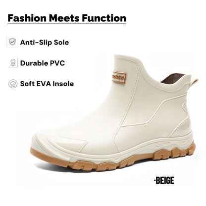 Unisex Lightweight Short Rain Boots for Outdoors & Camping