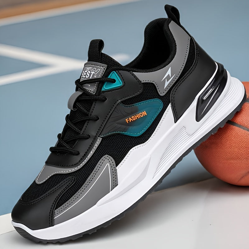 1pc Men'S Cross-Training Shoes | Large Size Casual sneakers for Running and Outdoor Activities, Fashionable, Lightweight, All-Season, Fabric Upper and Sole, PVC Sole, Lace Closure - Warrenxilu - ayq