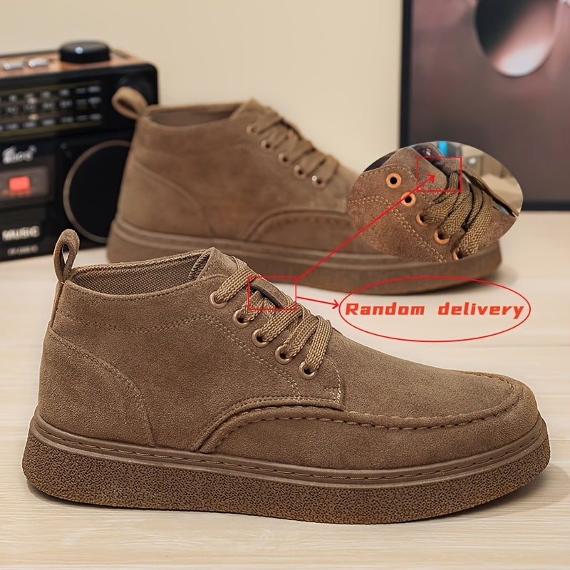 Men's High-Top Casual Ankle Boots, Lightweight PU, All-Season