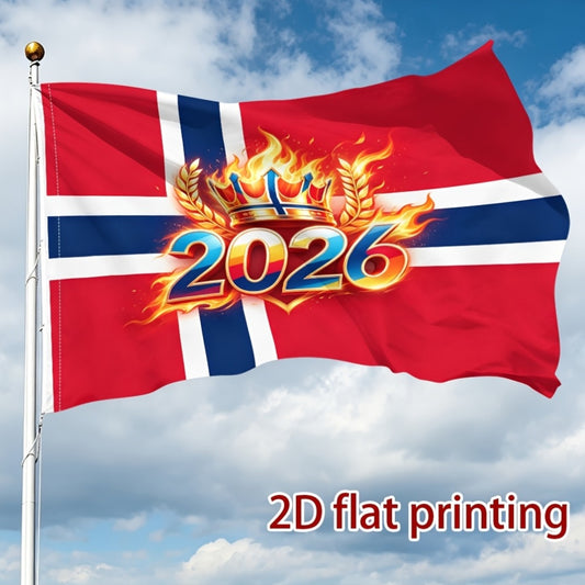 Norwegian 2026 Football Fan Flag - Vibrant Polyester Banner - ayq