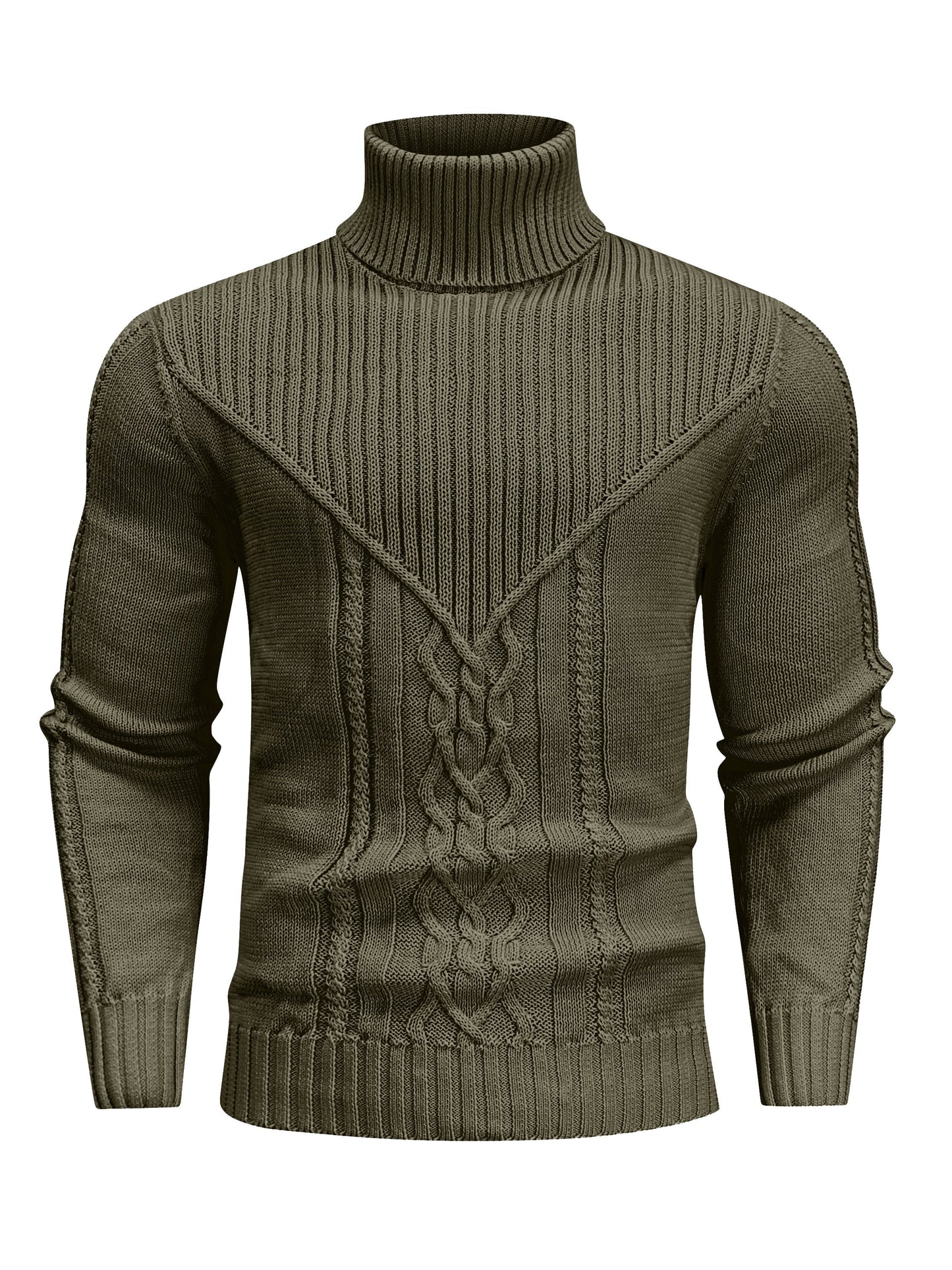 Men'S Casual Winter High Neck Turtleneck Sweater | Black Solid Color, Medium Stretch Fabric, Regular Fit, Hand Wash Only, Sleek Knitwear, Long Sleeve, Rib-Knit Detail