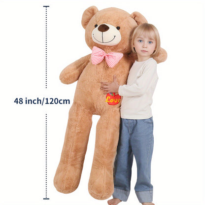 121.92 cm Soft Plush Toy Jumbo Lovely Teddy Bear Stuffed Animal Brown Big Teddy bear Giant Plush Pillow Oversized Toy Girlfriend Boy Girls Birthday Gift Easter