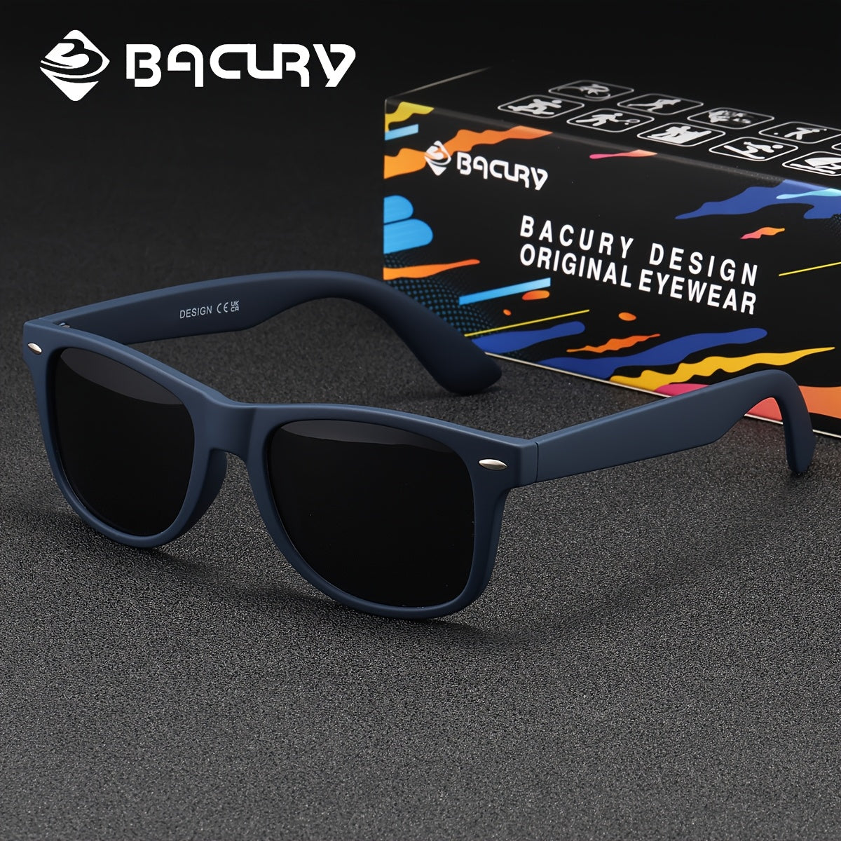 BACURY Polarized TAC Lens PC Frame Casual Unisex Sunglasses