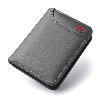 1pc Men'S Vintage Faux Leather Credit Card Wallet, Slim and Soft Design, Multiple Card Slots, Business Style Driver'S License Card Holder, Travel Zero Wallet
