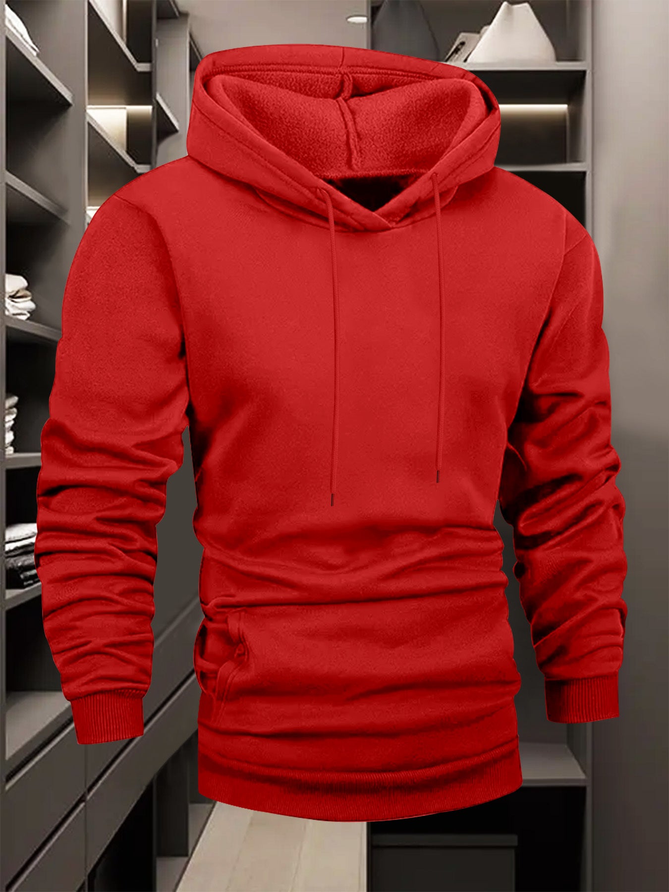 Men's New Year's Eve Fireworks Print Hooded Sweatshirt - Happy New Year Back Design with Adjustable Drawstring Hood, Loose Fit Streetwear Pullover, Warm Winter Casual Sweater for Parties & Casual Attire (Machine Washable), Re