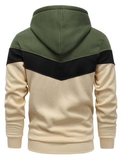 Men's Color Block Hoodie - Casual Graphic Design Pullover With Kangaroo Pocket For Winter And Fall Streetwear - Great Gift