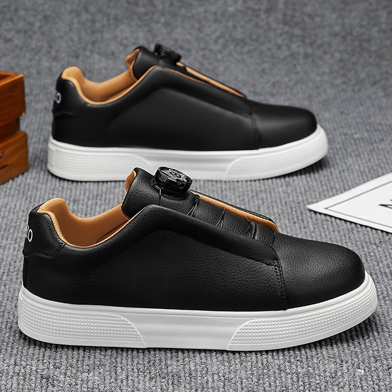 Men's Casual Skate Shoes with Durable PU Upper & PVC Sole