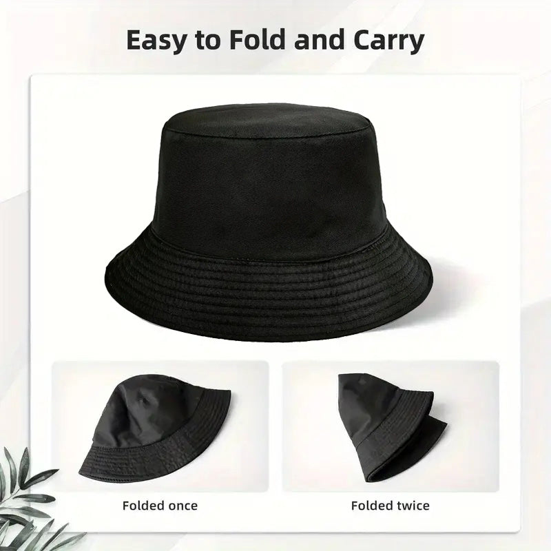 1pc Cheers to the New Year Bucket Hat - Lightweight Reversible Beach Hat with Golden Stars & Champagne Glasses Design, & Golden Party Hat for Men & Women, Christmas Vacation Holiday Headwear Gift