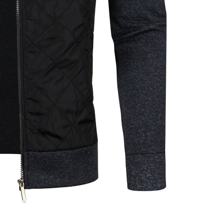 Men's Knitted Cardigan Jacket, Autumn Winter Casual Stand Collar Full Zip Coat, Long Sleeve Regular Fit Jacket