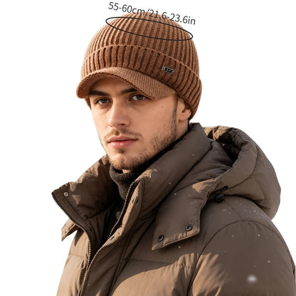 Unisex Warm Knit Baseball Cap with Ear Protection for Fall Winter