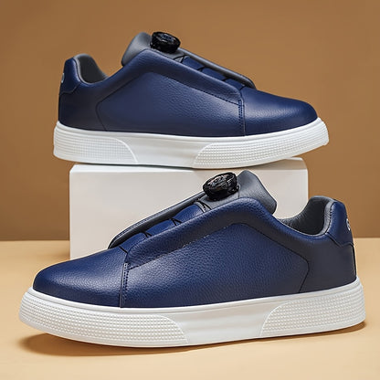 Men's Casual Skate Shoes with Durable PU Upper & PVC Sole