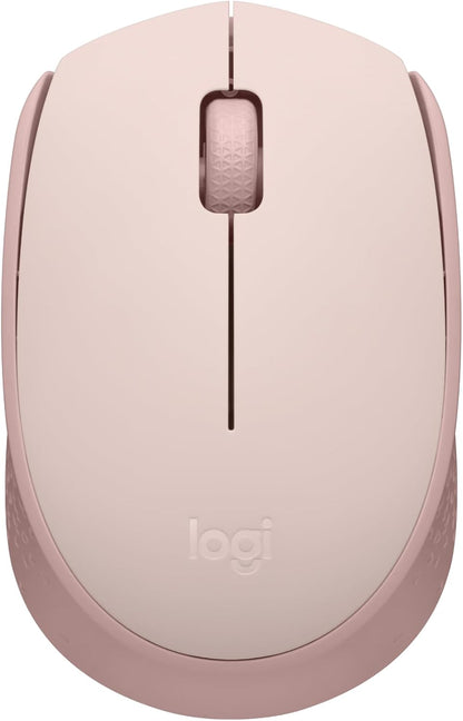 Logitech M170 Wireless Mouse for PC, Mac, Laptop, 2.4 Ghz with USB Mini Receiver, Optical Tracking, 12-Months Battery Life, Ambidextrous - Rose