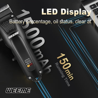 WEEME 2pcs/3pcs Grooming Kit Electric Hair Clipper + Beard Trimmer + Shaver + Nose Hair Trimmer, USB Rechargeable with LCD Display | Perfect Gift for Dad, Husband, Boyfriend (Father's Day/Birthday)