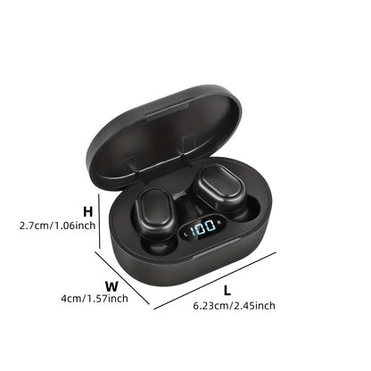 Button-controlled wireless in-ear headphones with LED power display, long battery life and low latency, suitable for daily use, commuting, sports, etc., compatible with multiple devices, first choice for personal use or gift