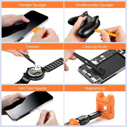 117in 1 Precision Screwdriver Set, Tool Gifts for Men, Mini Repair Tool Kit with Torx Triwing Bits, Repair for Computer, Macbook, Laptop, Glasses. Screwdriver bits are made of high-quality CRV steel, which is wear-resistant a