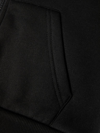 2pcs Boys' Casual Sportswear Set, Fashion Basketball Print Fleece-Lined Zip-Up Hoodie + Pants for Autumn and Winter, Suitable for Daily Wear and Outdoor Activities, Perfect for Outdoor