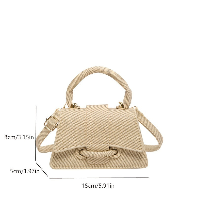 Միագույն PU մինի նորաձև բազմակողմանի նիշի ձեռքի պայուսակ, ոճային և հեշտ, նորաձև՝ երթևեկության և զբոսանքների համար, կանացի ուսագոտիով պայուսակ