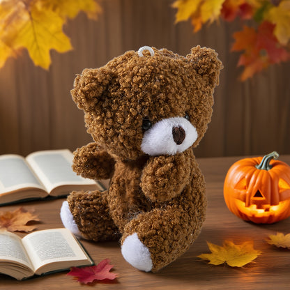 1pc, a Cute Tilted-Head Bear Plush Toy, a Plush Keychain Accessory, a Teddy Bear Doll, a Gift for Bags, Birthday Present, Holiday Gift.