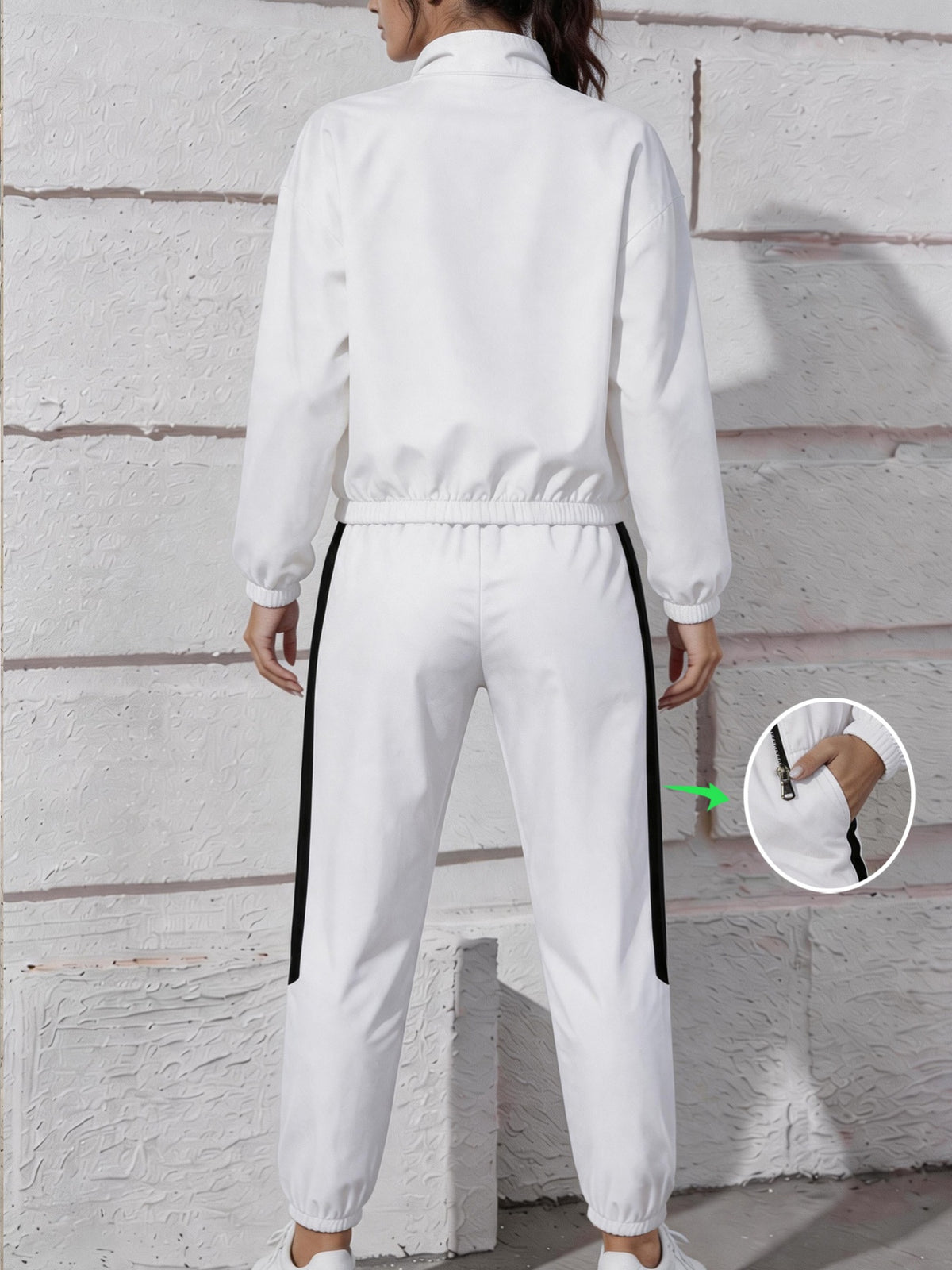Women's Autumn/Winter Trench Coat and Jogger Pants Set - ayq