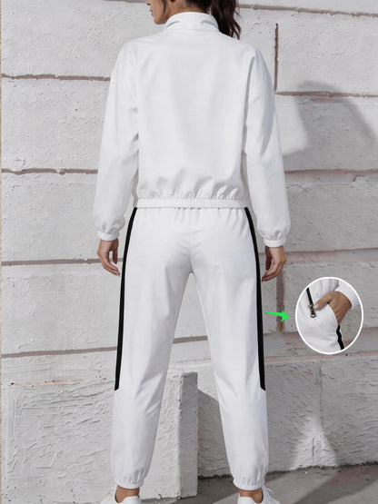 Women's Autumn/Winter Trench Coat and Jogger Pants Set - ayq